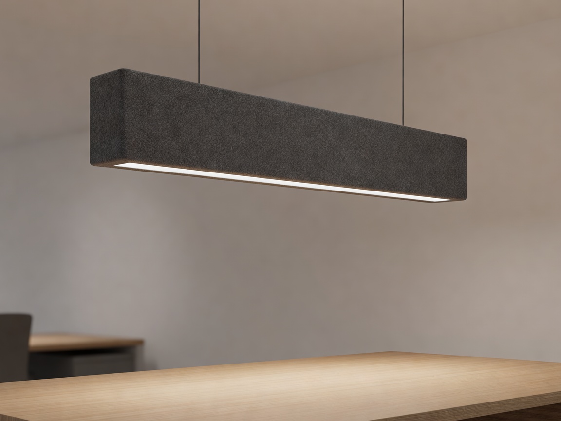 Suspended acoustic felt luminaire providing combined acoustic dampening and task lighting